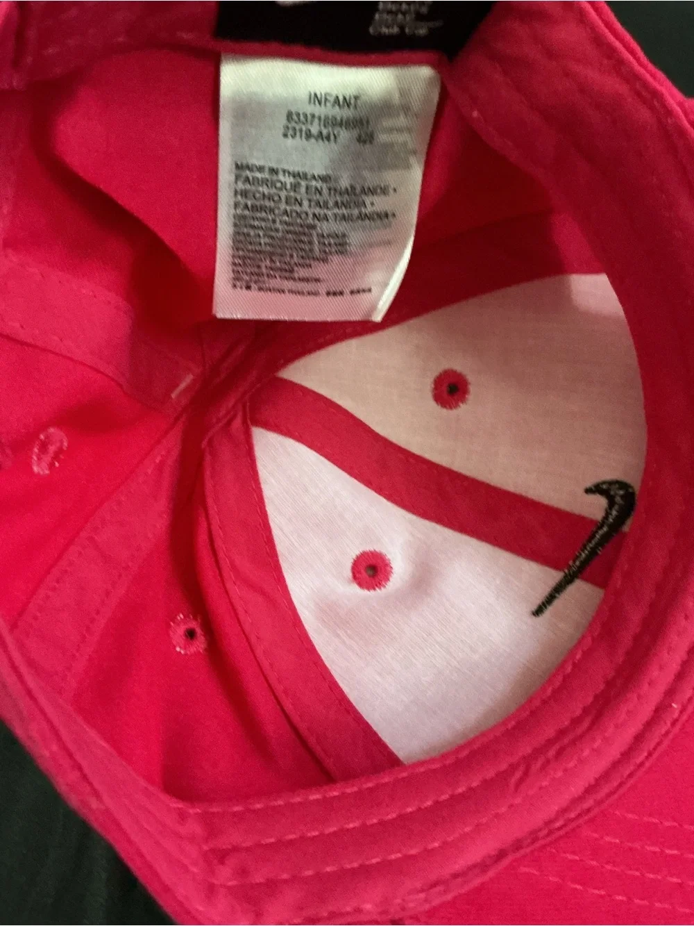 Nike Infant Club Cap - Hot Pink with Black Swoosh